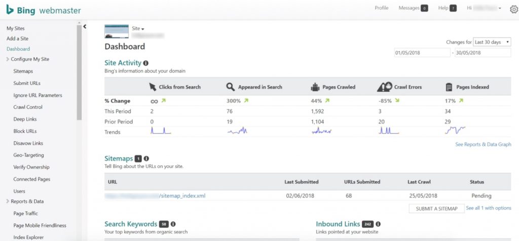 Bing Webmaster Tools