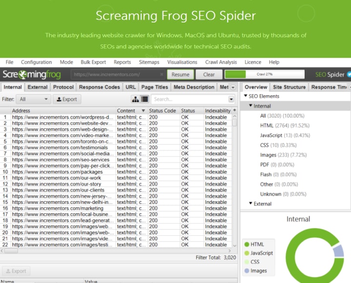 Screaming Frog SEO Spider Tool