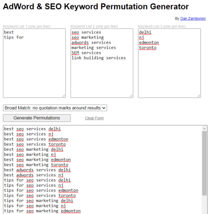 Adword & seo keyword permutation generator outlet