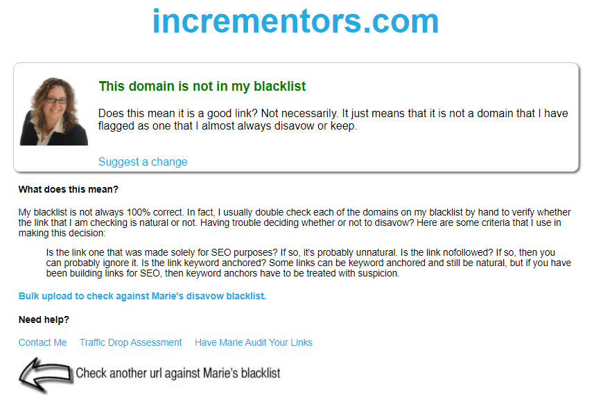 Marie Haynes' Disavow Blacklist
