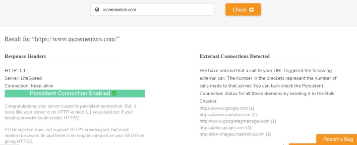 Keep-alive Validation SEO Tool