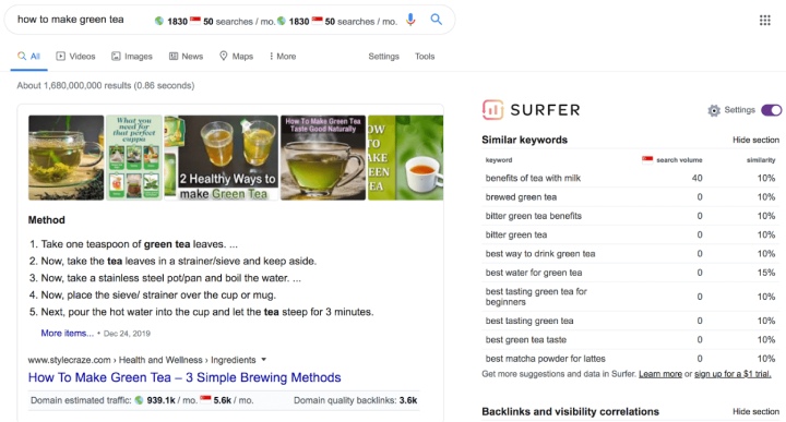keyword surfer