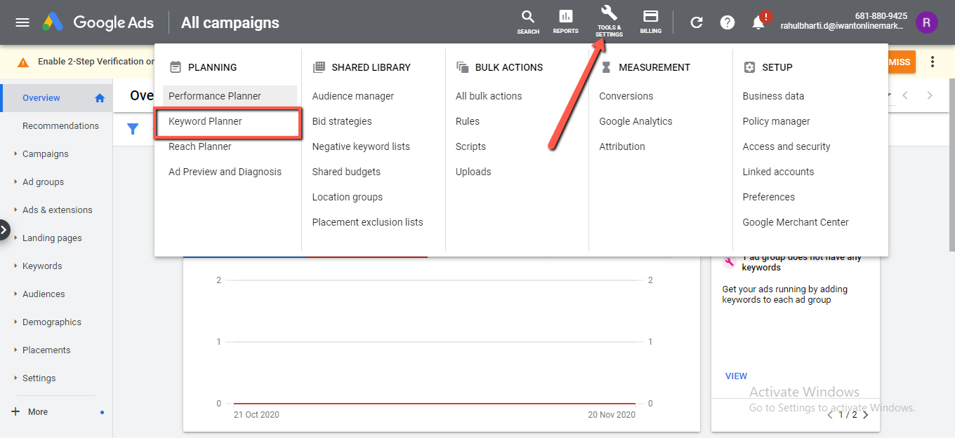 Keyword planner 2020 hotsell