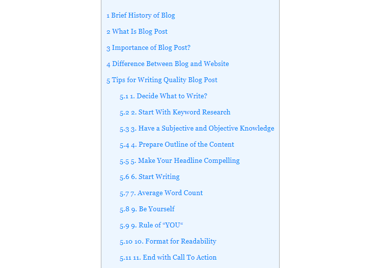 structured with heading tags