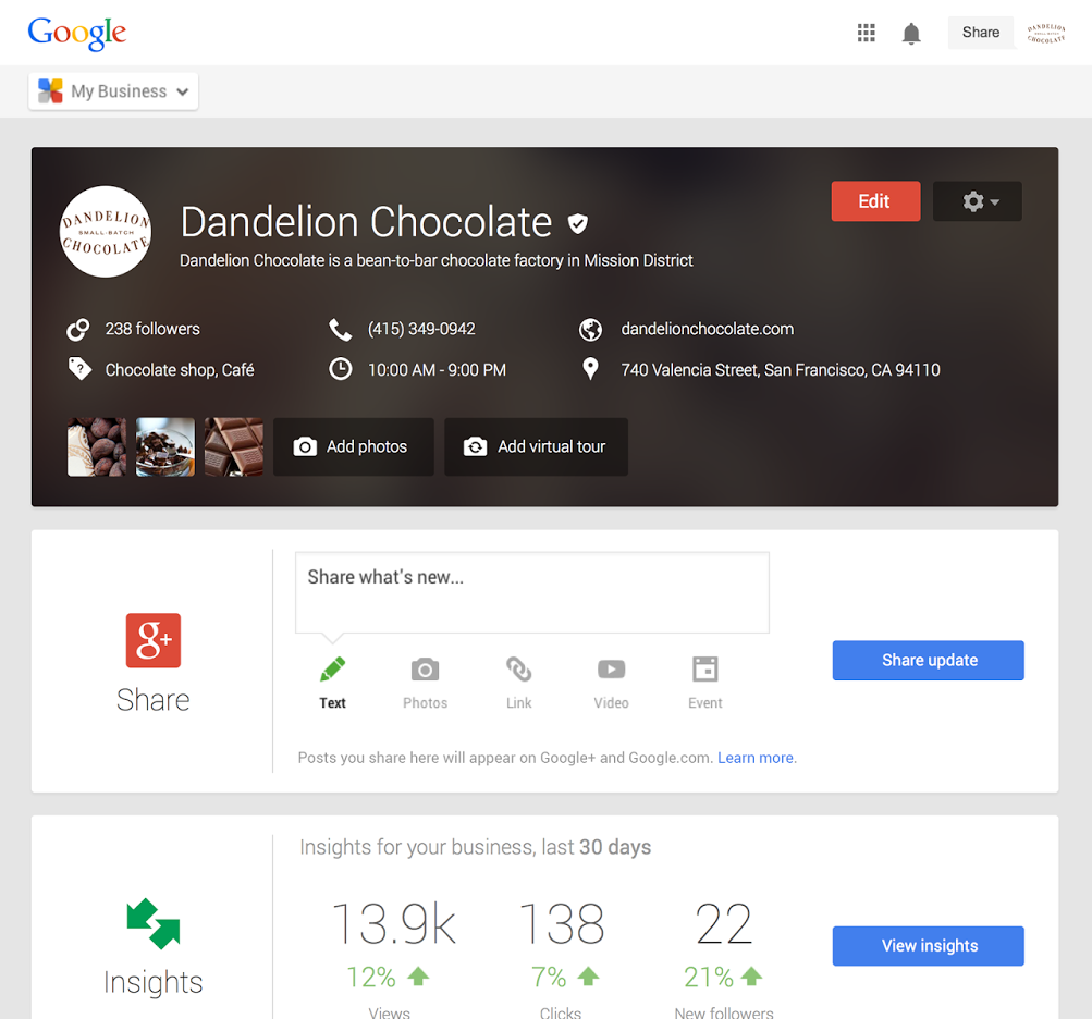 Google My Business Example Google My Business Example