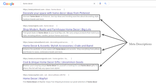 meta description