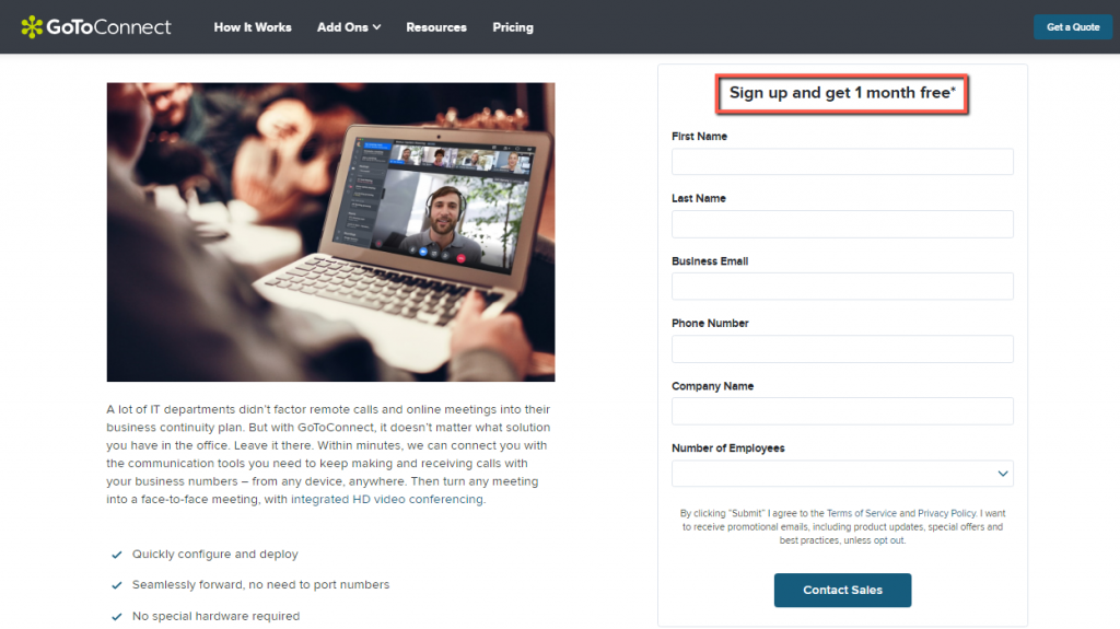 Sign up form