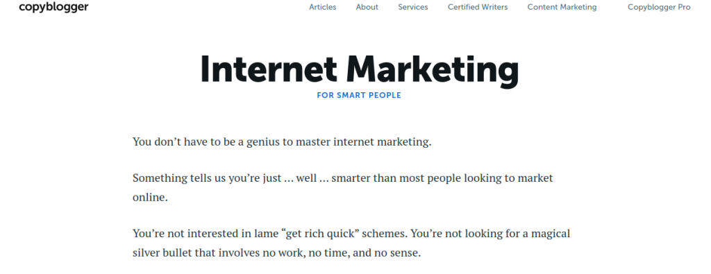 Copyblogger internet marketing course