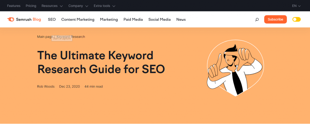 semrush keyword research guide