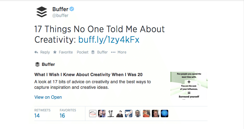 Buffer tweet
