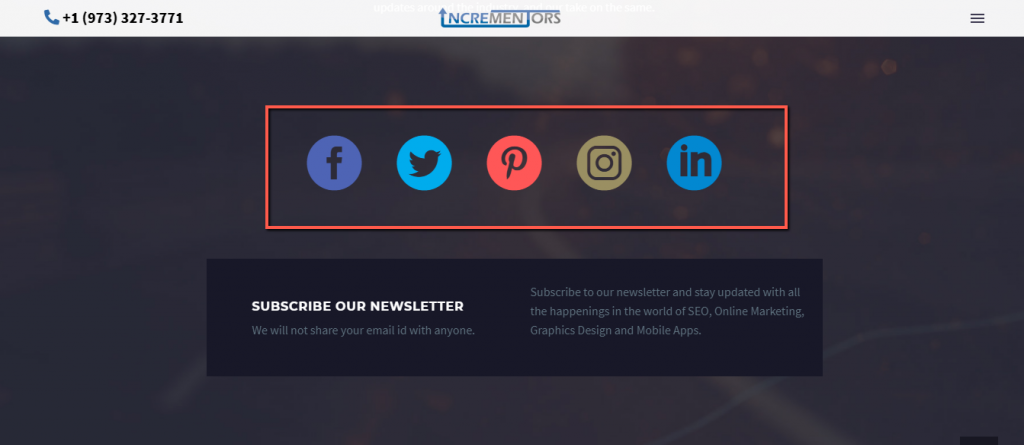 Incrementors social media buttons
