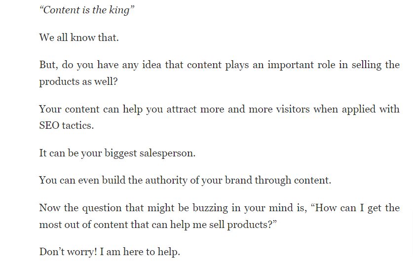 Content example easy to read