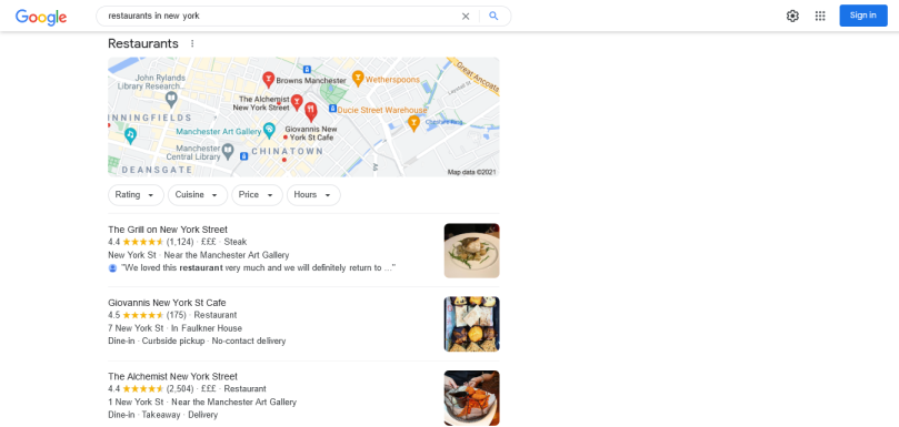 Restaurants in New York