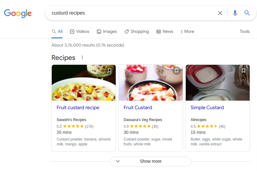 Custard Recipe