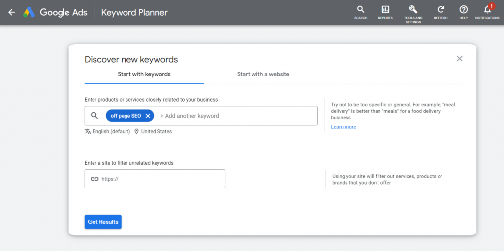 Find Your Target keywords- google keyword planner 
