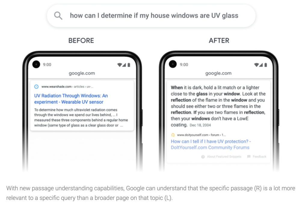 visual difference of the search result at the most basic level