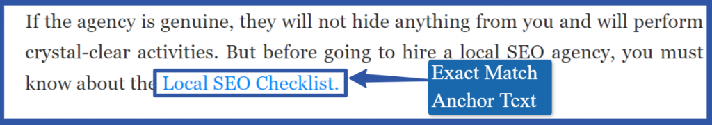 Interlinking Content With Exact match Anchor Text