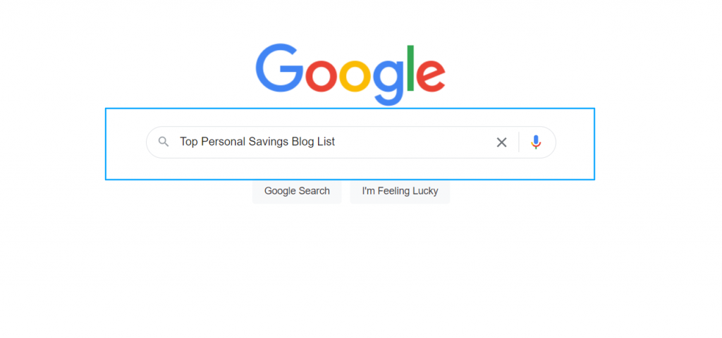 google search for blog post