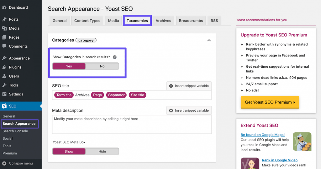 On-Page SEO yoast plugin