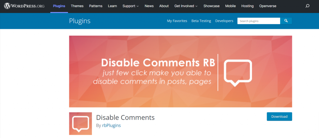 Disable Comments