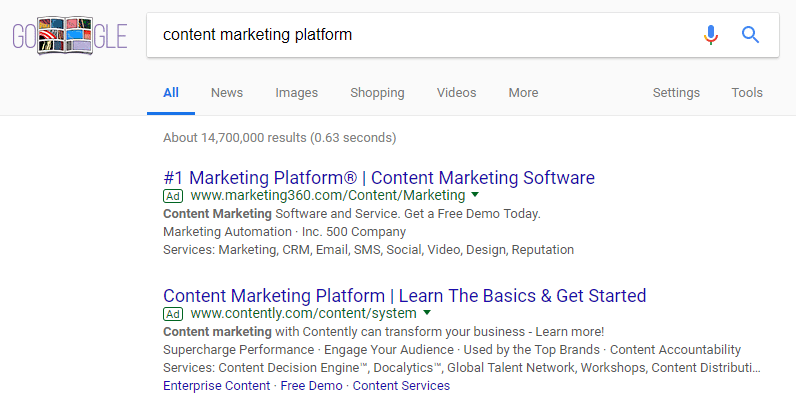 search for content marketing platform
