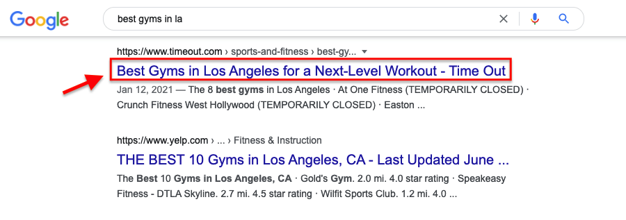 google search best gym in la