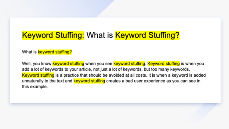 keyword stuffing