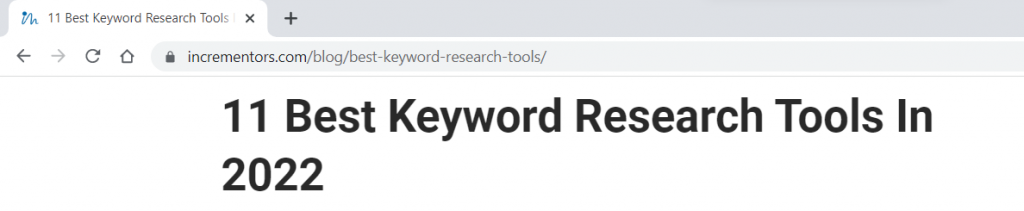 Title Tag In Browser Tab
