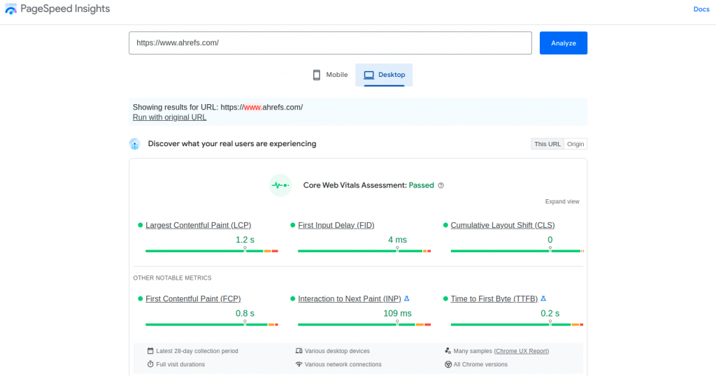 Google Page Speed Insights