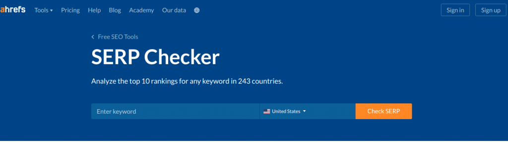 Ahrefs SERP Checker