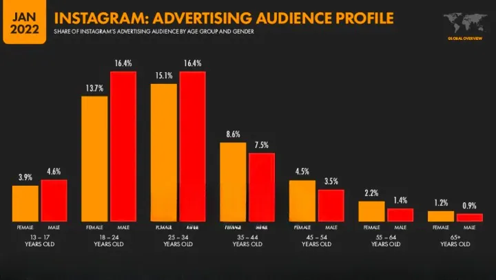 Instagram: advertising audience profile