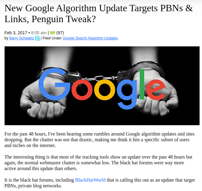 New Google Algorithm