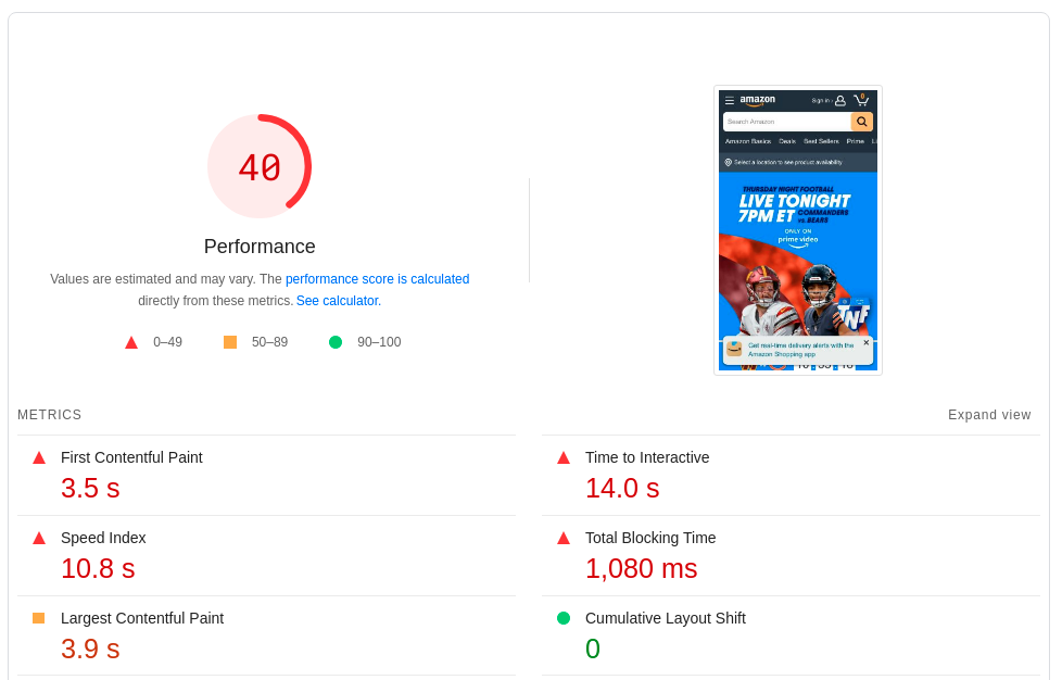 Optimize Your Website Speed- Mobile Speed -Amazon