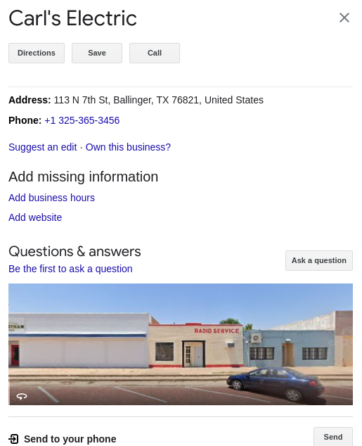 Register on Google My Business- example
