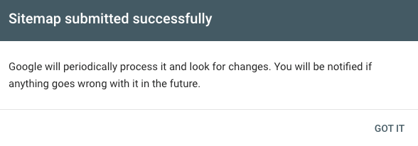 Sitemaps Submitted Successfully