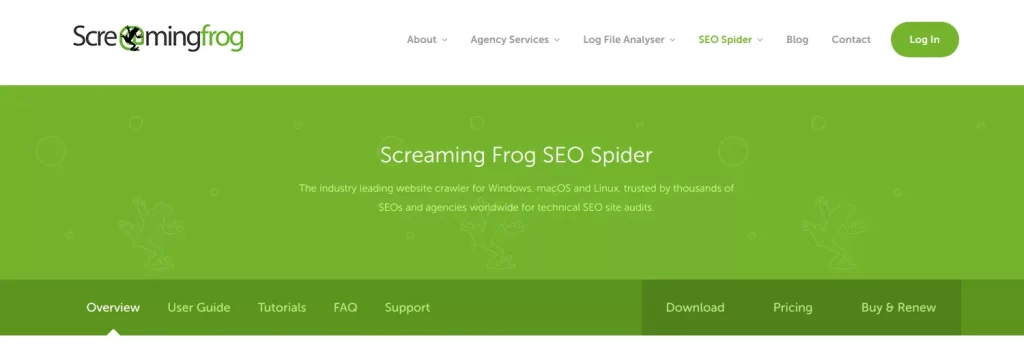 screaming frog - seo analysis tools