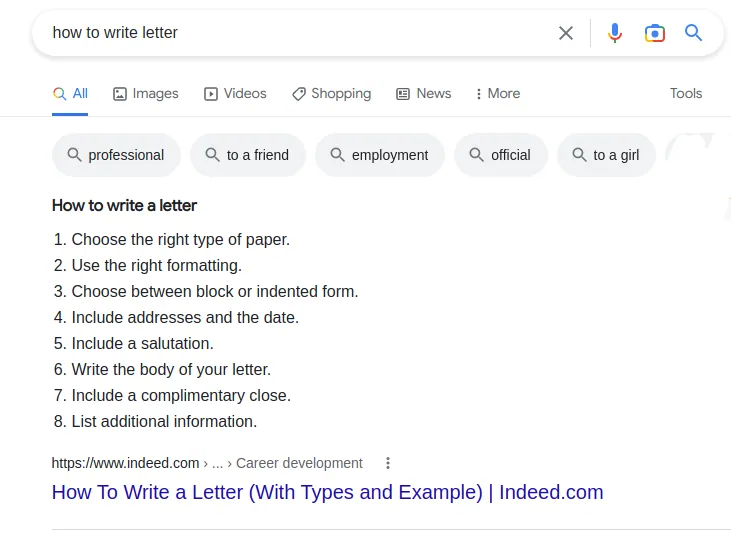 1st result of voice search query