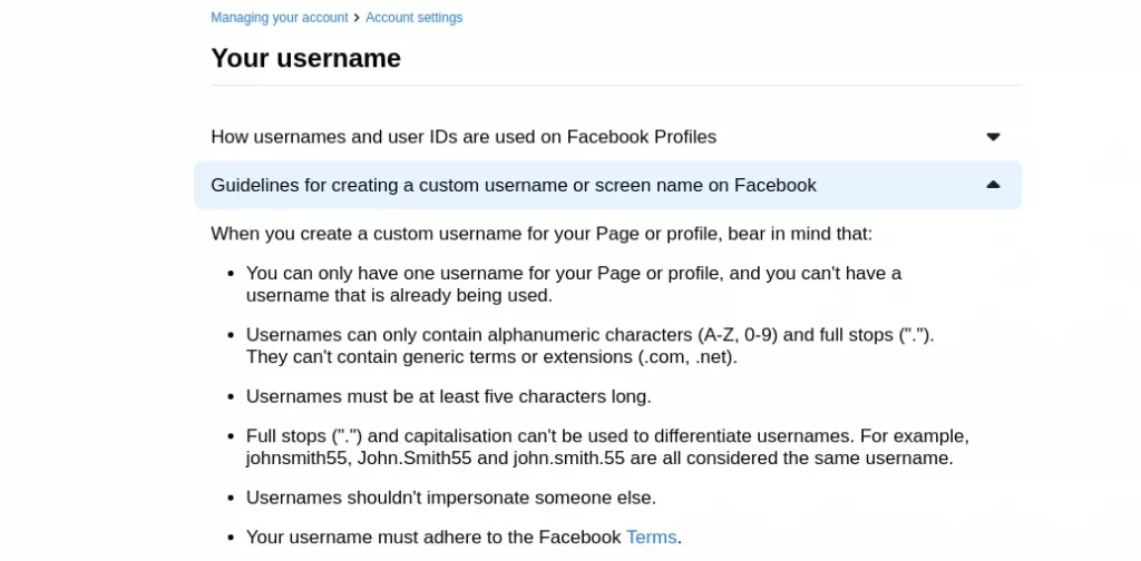 Guidelines for creating page name