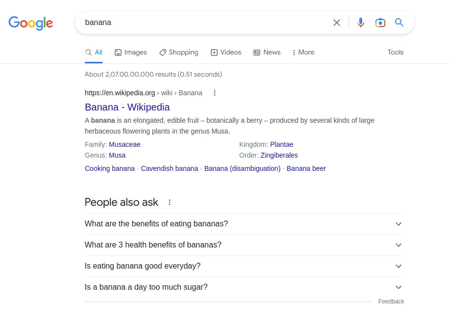 Is SEO dead- Google Search Example