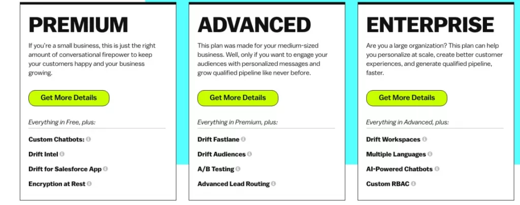 Lead Generation Tools- Drift- Pricing