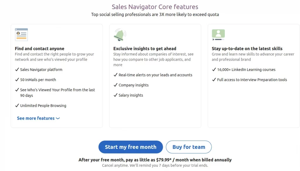 Lead Generation Tools- LinkedIn Sales Navigator- Pricing