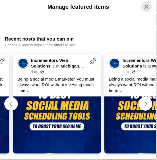 Manage Featured Image Section- Facebook SEO