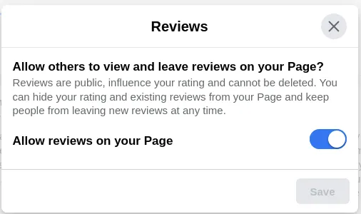 Manage Page Review- Allow or Not allow