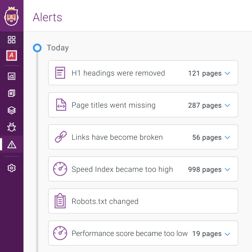 SEO Audit Tools- ContentKing-SEOAudit-Features