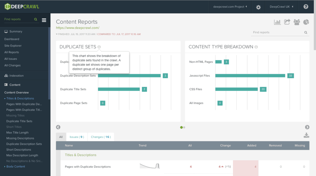 SEO Audit Tools- DeepCrawl