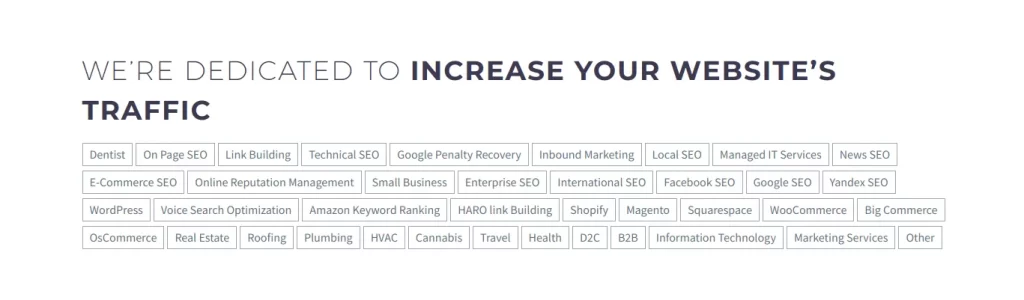 create pages for each keyword