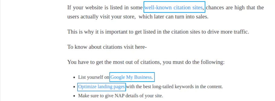 Choose the correct anchor text for internal linking