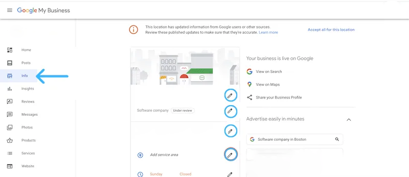 Google my business profile
