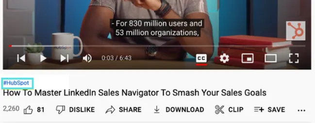hashtags with youtube videos