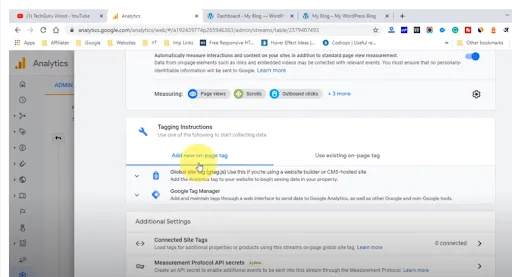 add new on page tag